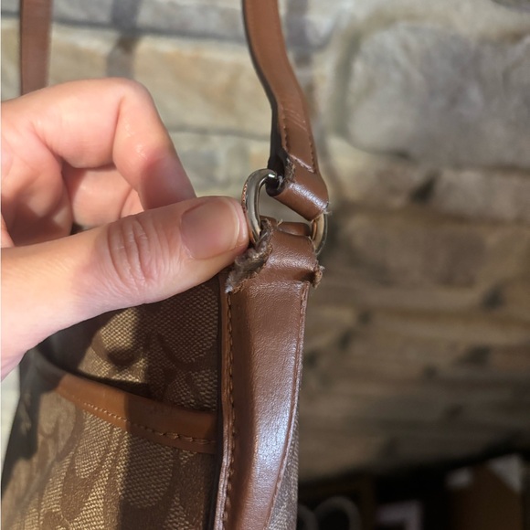 Coach Tan and Brown Signature Crossbody Bag - Picture 11 of 16